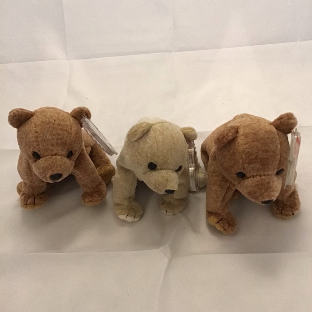 Ty Beanie Babies Almond and Pecan (2) Bears NWT